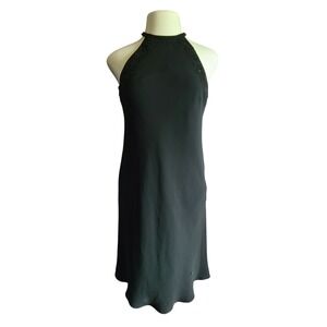 Black Halter Neck Beaded Evening Party Dress Sleeveless Formal